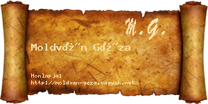 Moldván Géza névjegykártya